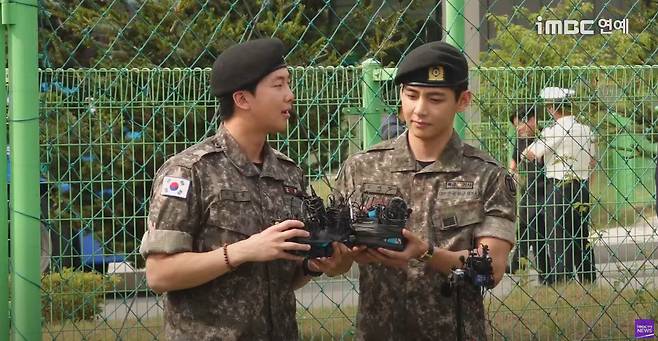 bts rm v dischargesoldiers-uniforms-berets-electronics.