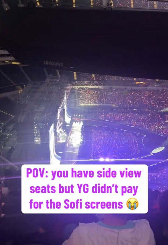 BLACKPINK SoFi Stadium concert controversyconcert' 'stadium' 'screens' 'crowd.