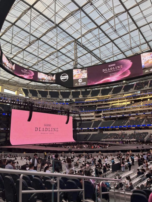 BLACKPINK SoFi Stadium concert controversystadium' 'concert' 'crowd' 'screen.