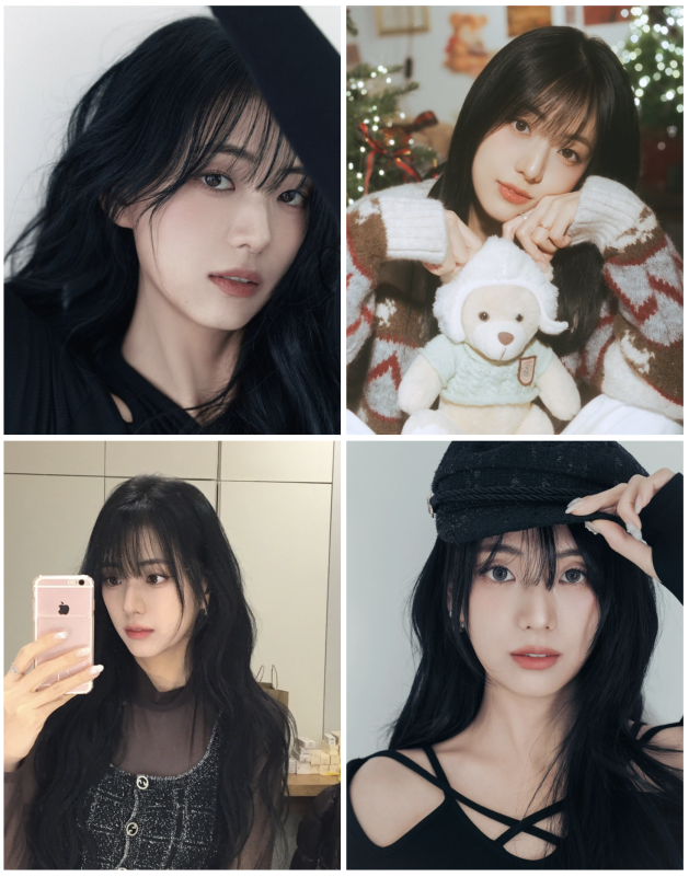 Jisoo sister Jin BTS resemblancecollage-woman-blackhair-bangs.