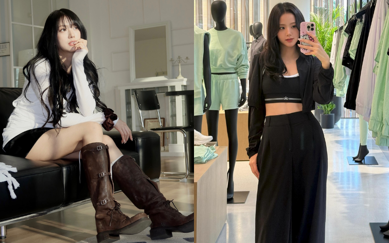Jisoo sister Jin BTS resemblancefashion-portrait-indoors-selfie.